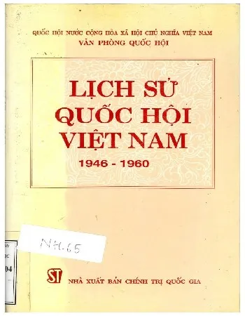 Ảnh bìa của Sách Lịch sử Quốc hội Việt Nam 1946-1960