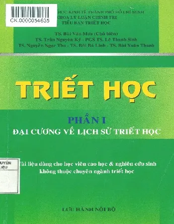 Ảnh bìa của Sách Triết học, phần 1, đại cương về lịch sử triết học