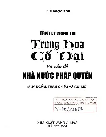 Ảnh bìa của Sách Triết lý chính trị Trung Hoa cổ đại và vấn đề nhà nước pháp quyền