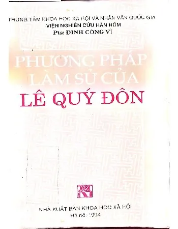 Ảnh bìa của Sách Phương pháp làm sử của Lê Quý Đôn