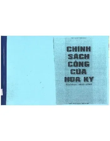Ảnh bìa của Sách Chính sách công của Hoa Kỳ giai đoạn 1935 đến 2001