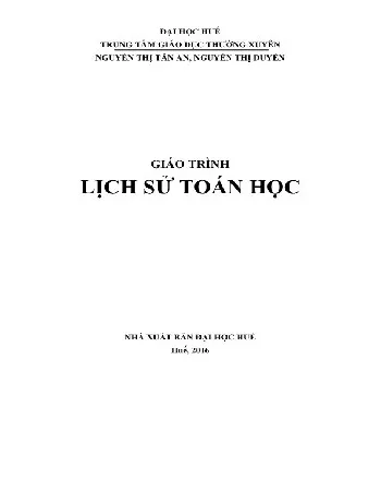Ảnh bìa của Sách Giáo trình lịch sử toán học