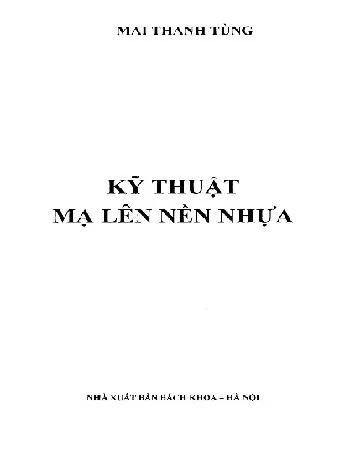 Ảnh bìa của Sách Kỹ thuật mạ lên nền nhựa