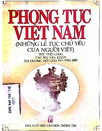 Ảnh bìa của Phong tục Việt Nam, những lễ tục chủ yếu của người Việt