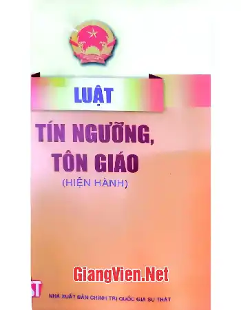 Ảnh bìa của Luật tín ngưỡng tôn giáo hiện hành