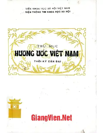 Ảnh bìa của Thư mục hương ước Việt Nam, Thời kỳ cận đại
