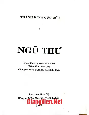 Ảnh bìa của Ngũ Thư, Kinh Thánh Cựu Ước