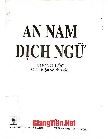 Ảnh bìa của An Nam dịch ngữ
