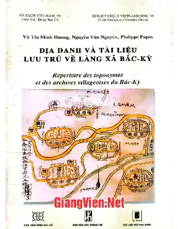 Ảnh bìa của Địa danh và tài liệu lưu trữ về làng xã Bắc kỳ