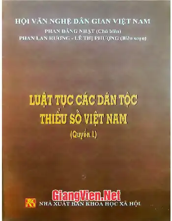 Ảnh bìa của Luật tục các dân tộc thiểu số Việt Nam Quyển 1