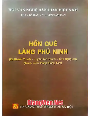 Ảnh bìa của Hồn quê làng Phú Ninh xã Khánh Thành, huyện Yên Thành, tỉnh Nghệ An