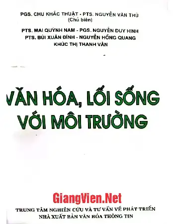 Ảnh bìa của Văn hóa, lối sống với môi trường