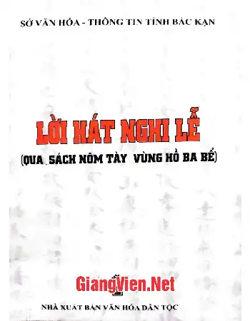 Ảnh bìa của Lời hát nghi lễ Qua sách Nôm Tày vùng hồ Ba Bể