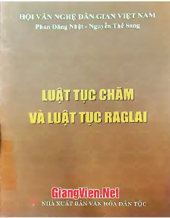 Ảnh bìa của Luật tục Chăm và luật tục Raglai