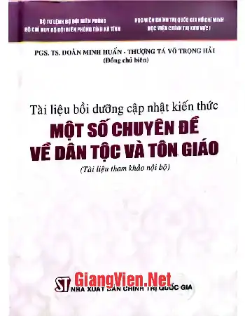 Ảnh bìa của Một số chuyên đề về dân tộc và tôn giáo