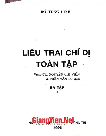 Ảnh bìa của Liêu Trai chí dị toàn tập, tập I