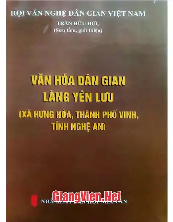 Ảnh bìa của Văn hóa dân gian làng Yên Lưu xã Hưng Hòa, thành phố Vinh, tỉnh Nghệ An