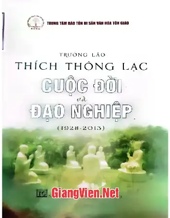 Ảnh bìa của Trưởng lão Thích Thông Lạc cuộc đời và đạo nghiệp