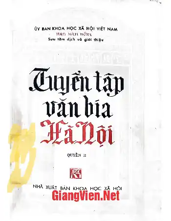 Ảnh bìa của Tuyển tập văn bia Hà Nội, Quyển 2