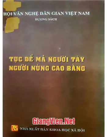 Ảnh bìa của Tục để mả của người Tày, Nùng Cao Bằng