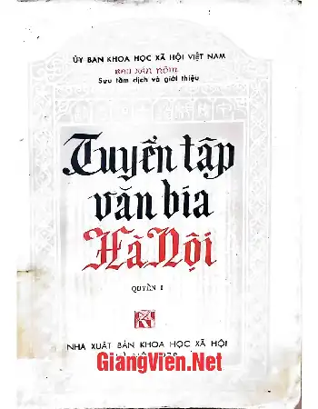 Ảnh bìa của Tuyển tập văn bia Hà Nội, Quyển 1