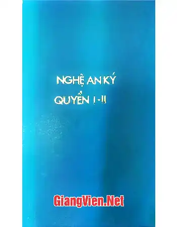 Ảnh bìa của Nghệ An ký, quyển 1+2