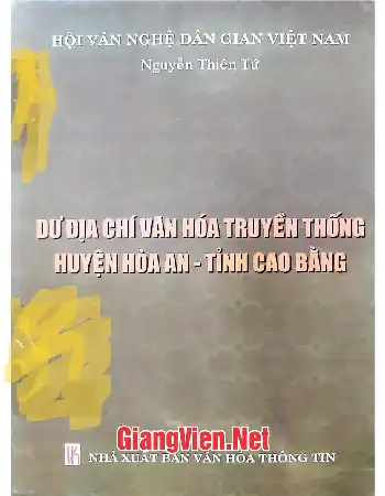 Ảnh bìa của Dư địa chí văn hóa truyền thống huyện Hòa An- tỉnh Cao Bằng