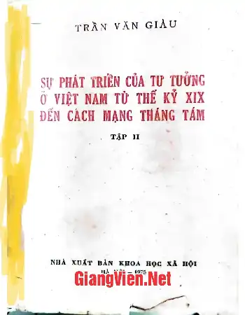 Ảnh bìa của Sự phát triển của tư tưởng ở Việt Nam, tập II: từ thế kỷ XIX đến Cách Mạng Tháng Tám
