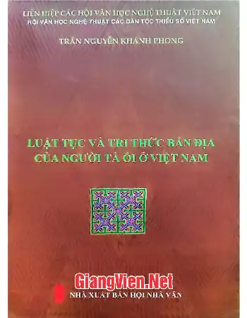 Ảnh bìa của Luật tục và tri thức bản đại của người Tà ôi ở Việt Nam