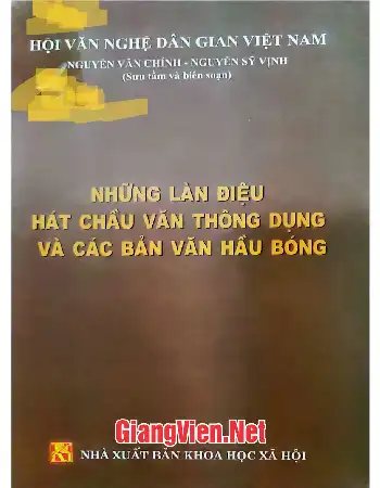 Ảnh bìa của Những làn điệu hát Chầu văn thông dụng và các bản văn hầu bóng