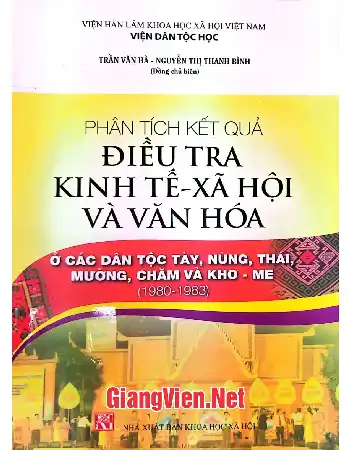 Ảnh bìa của Phân tích kết quả điều tra kinh tế - xã hội và văn hóa ở các dân tộc Tày, Nùng, Thái, Mường, Chăm và Khơ-me 1980-1983