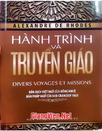 Ảnh bìa của Alexandre de Rhodes hành trình và truyền giáo