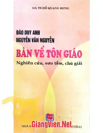 Ảnh bìa của Bàn về tôn giáo nghiên cứu, sưu tầm, chú giải