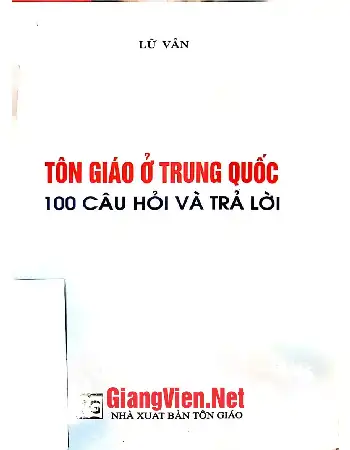 Ảnh bìa của Tôn giáo ở Trung Quốc 100 câu hỏi và trả lời