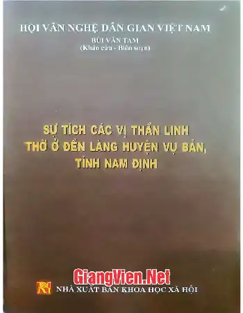 Ảnh bìa của Sự tích các vị thần linh thờ ở đền làng huyện Vụ Bản, tỉnh Nam Đinh