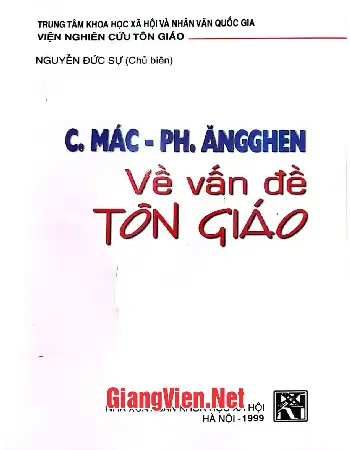 Ảnh bìa của C. Mác, Ph. Ăngghen về vấn đề Tôn giáo