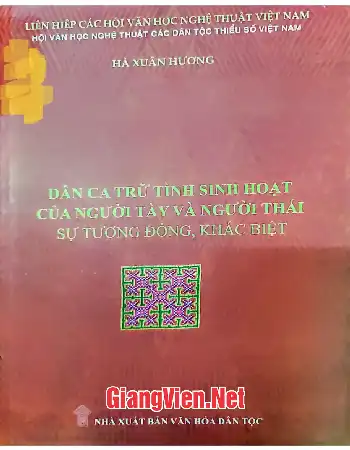 Ảnh bìa của Dân ca trữ tình sinh hoạt của người Tày và người Thái sự tương đồng và khác biệt.