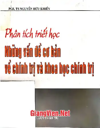 Ảnh bìa của Phân tích triết học. Những vấn đề cơ bản về chính trị và khoa học chính trị