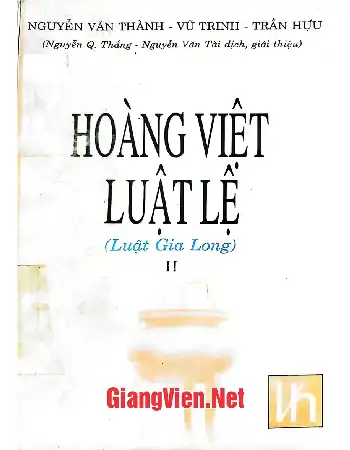 Ảnh bìa của Hoàng việt luật lệ luật Gia long, tập 2