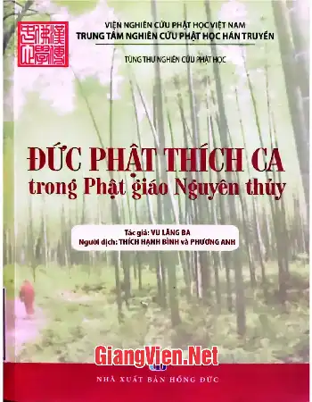 Ảnh bìa của Đức Phật Thích Ca trong Phật giáo nguyên thủy, Vu Lăng Ba
