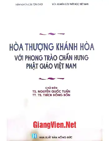 Ảnh bìa của Hòa thượng Khánh Hòa với phong trào chấn hưng Phật giáo Việt Nam