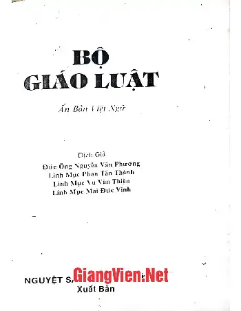 Ảnh bìa của Bộ Giáo luật