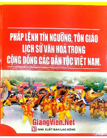 Ảnh bìa của Pháp lệnh tín ngưỡng, tôn giáo lịch sử văn hóa trong cộng đồng các dân tộc Việt Nam