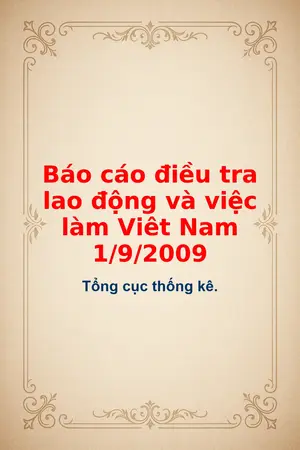 Ảnh bìa của Báo cáo điều tra lao động và việc làm Viêt Nam 192009