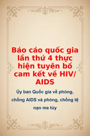 Ảnh bìa của Báo cáo quốc gia lần thứ 4 thực hiện tuyên bố cam kết về HIV AIDS