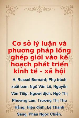Ảnh bìa của Cơ sở lý luận và phương pháp lồng ghép giới vào kế hoạch phát triển kinh tế xã hội