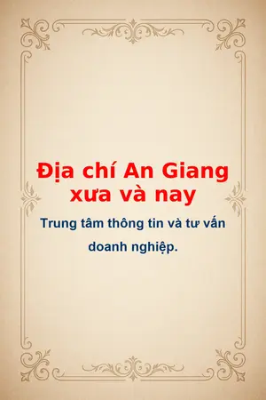 Ảnh bìa của Địa chí An Giang xưa và nay