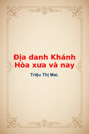 Ảnh bìa của Địa danh Khánh Hòa xưa và nay