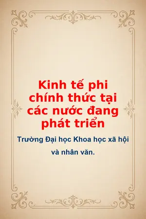 Ảnh bìa của Kinh tế phi chính thức tại các nước đang phát triển