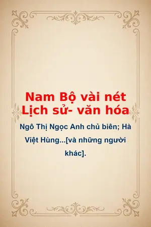 Ảnh bìa của Nam Bộ vài nét Lịch sử văn hóa